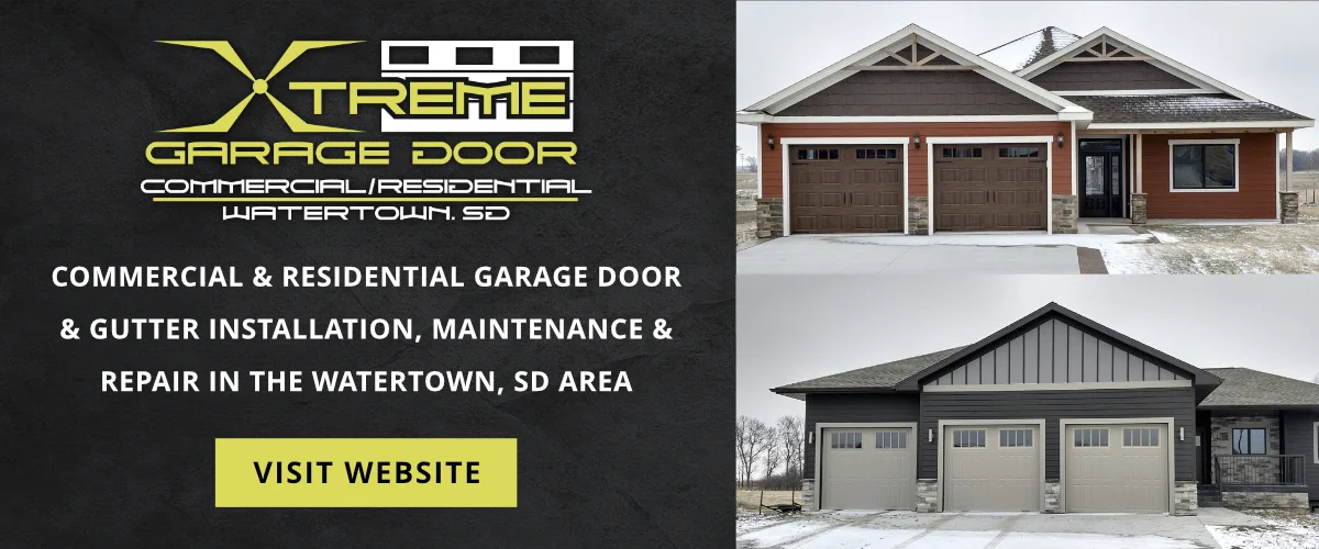 Xtreme Garage Door - commercial and residential garage door & gutter installation, maintenance, and repair in the Waterotwn, SD area.  Visit website.